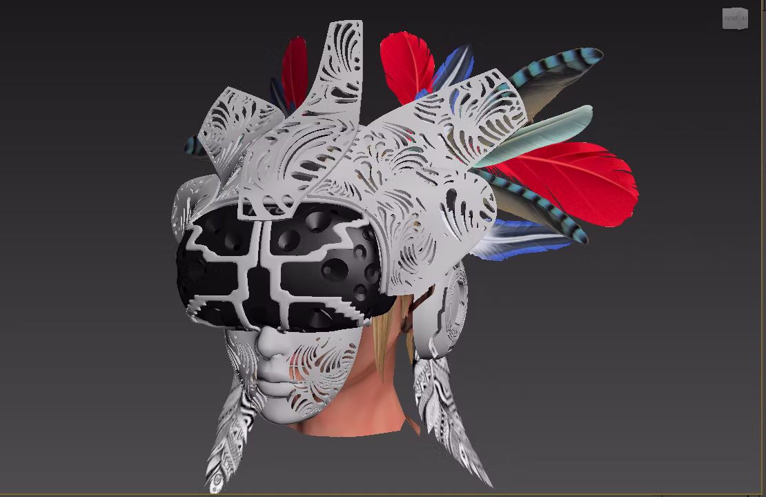 نموذج ثلاثي الأبعاد لقناع VR.